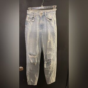 Zara Light Blue Distressed Women Jeans